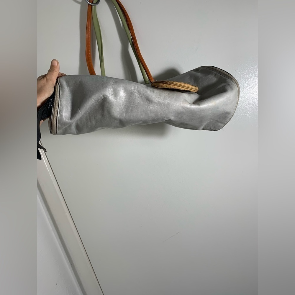 Carol Hearty vintage one if a kind, gray, genuine leather art bag, handbag - Picture 4 of 9